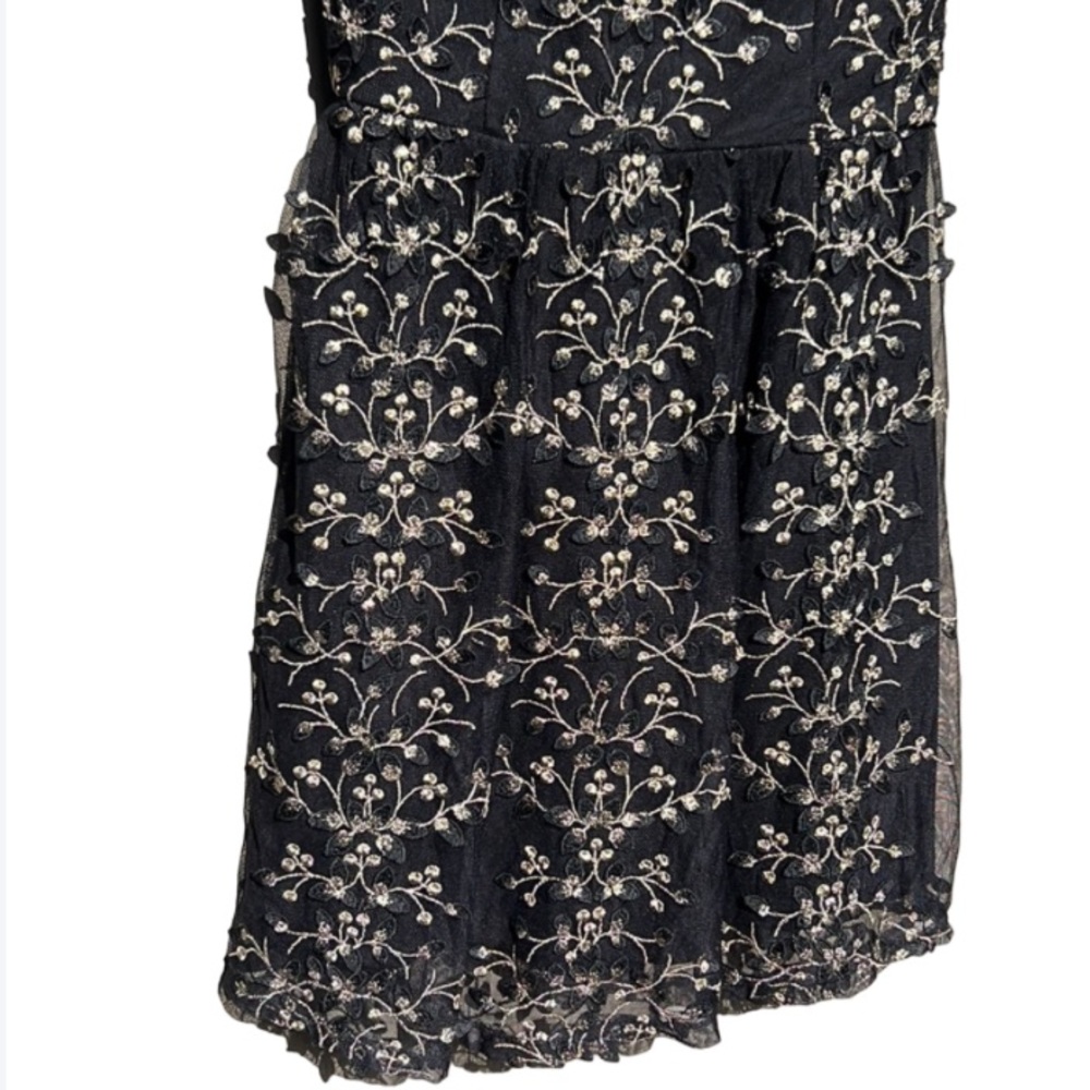 NWT Altar’d State Lacey Dress Size Small Black Embroidered Floral Mini - Picture 8 of 16